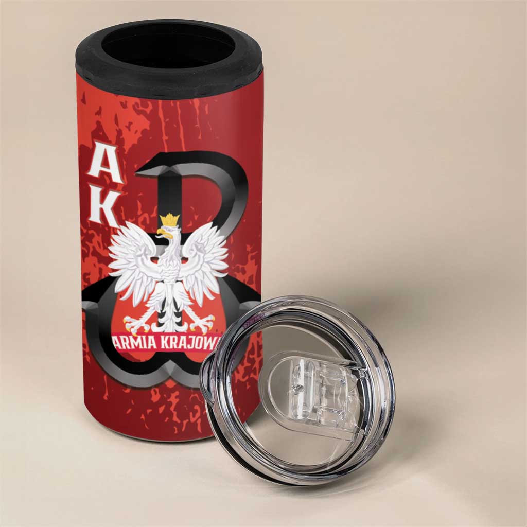 Home Army Poland 4 in 1 Can Cooler Tumbler Armia Krajowa Kotwica Grunge Style