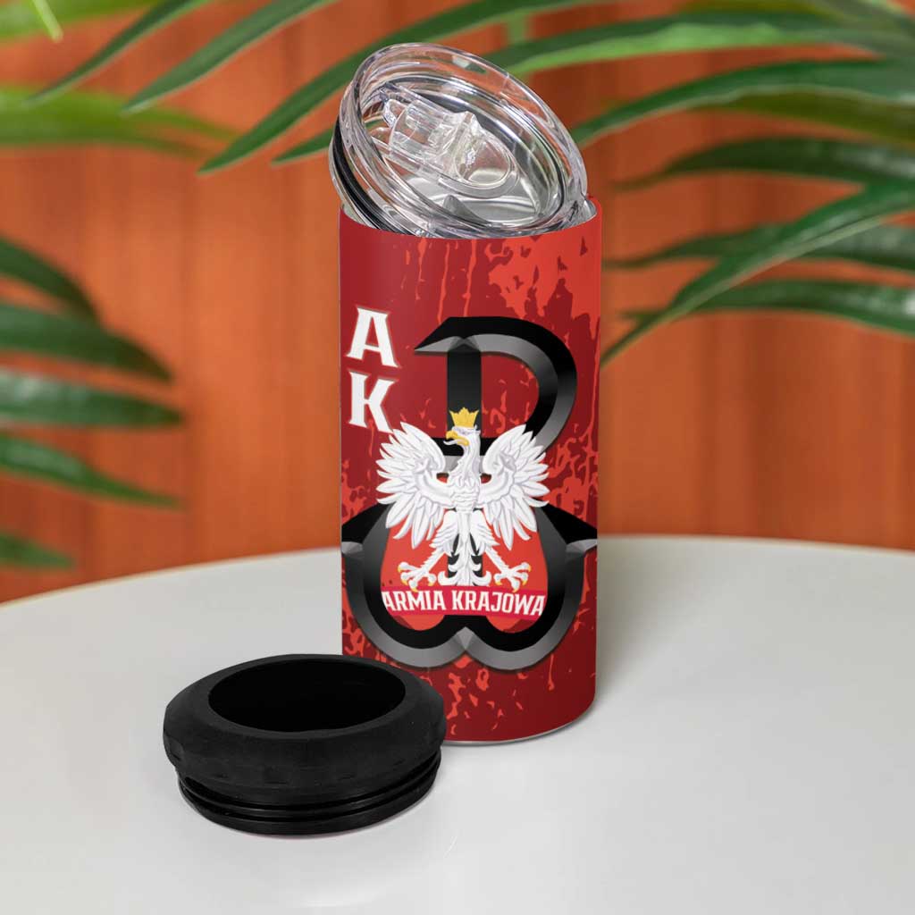 Home Army Poland 4 in 1 Can Cooler Tumbler Armia Krajowa Kotwica Grunge Style