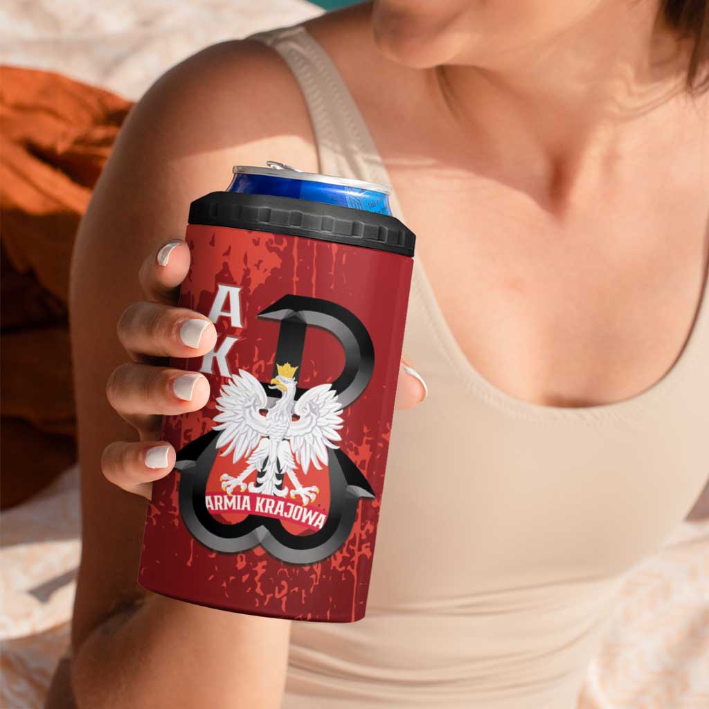 Home Army Poland 4 in 1 Can Cooler Tumbler Armia Krajowa Kotwica Grunge Style