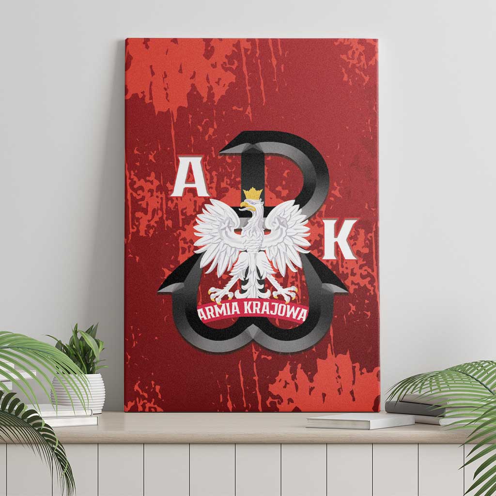 Home Army Poland Canvas Wall Art Armia Krajowa Kotwica Grunge Style