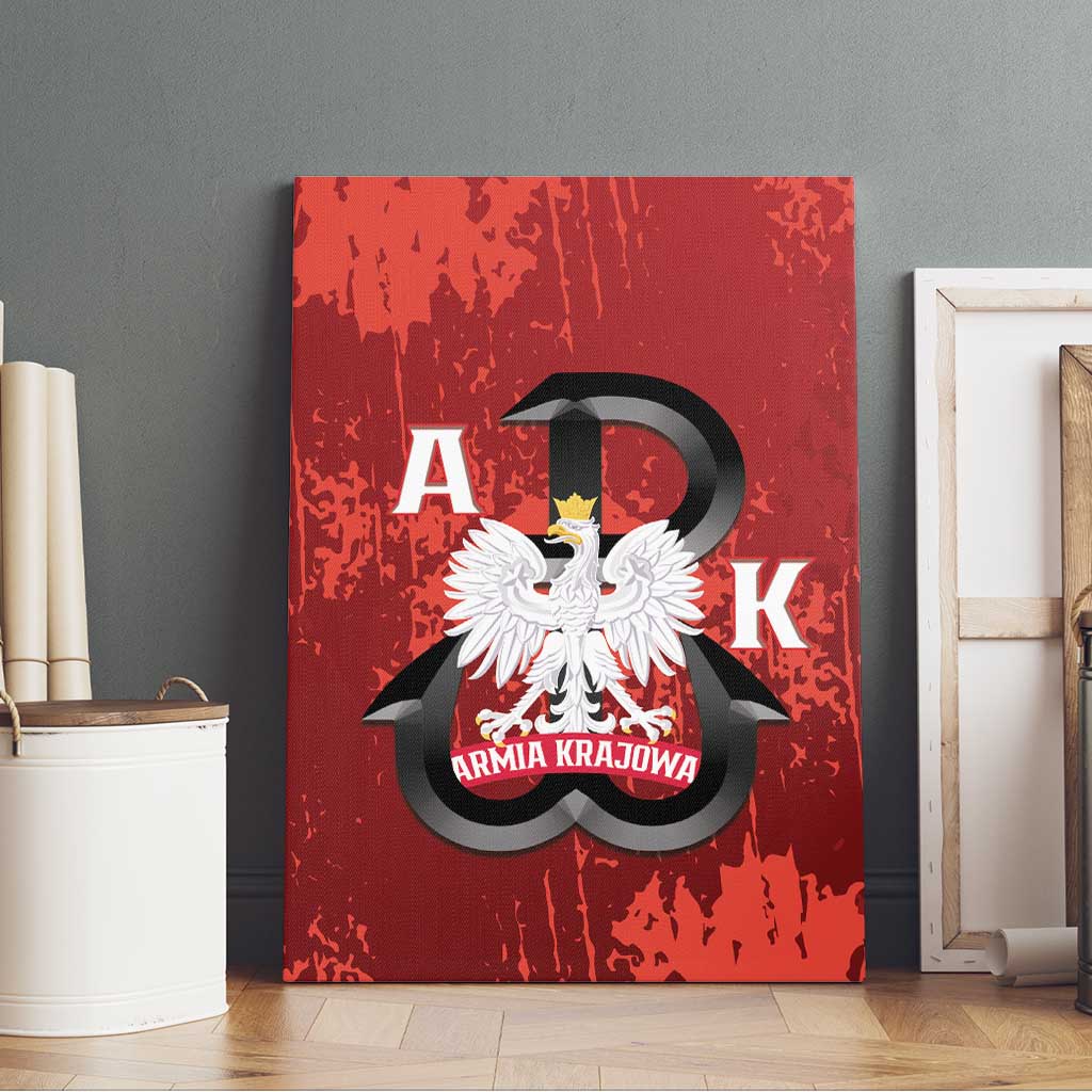 Home Army Poland Canvas Wall Art Armia Krajowa Kotwica Grunge Style