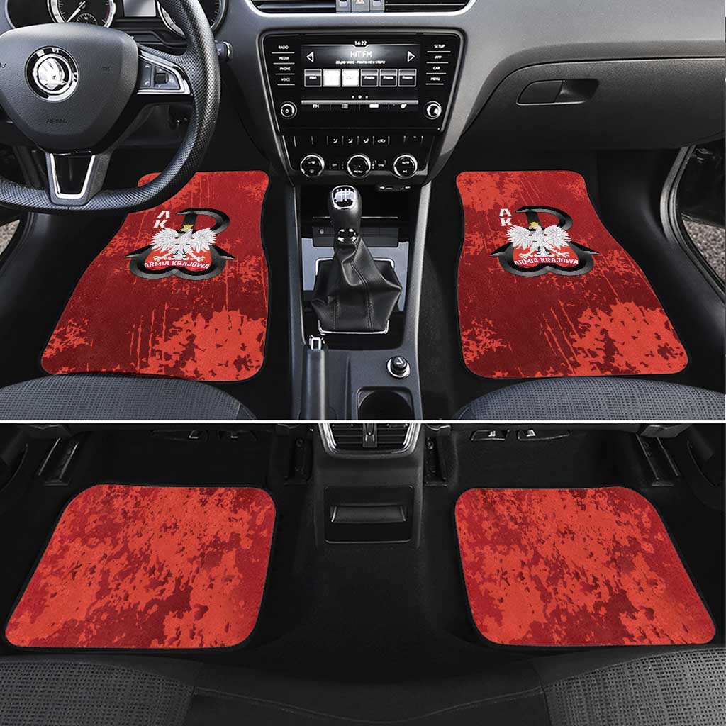 Home Army Poland Car Mats Armia Krajowa Kotwica Grunge Style