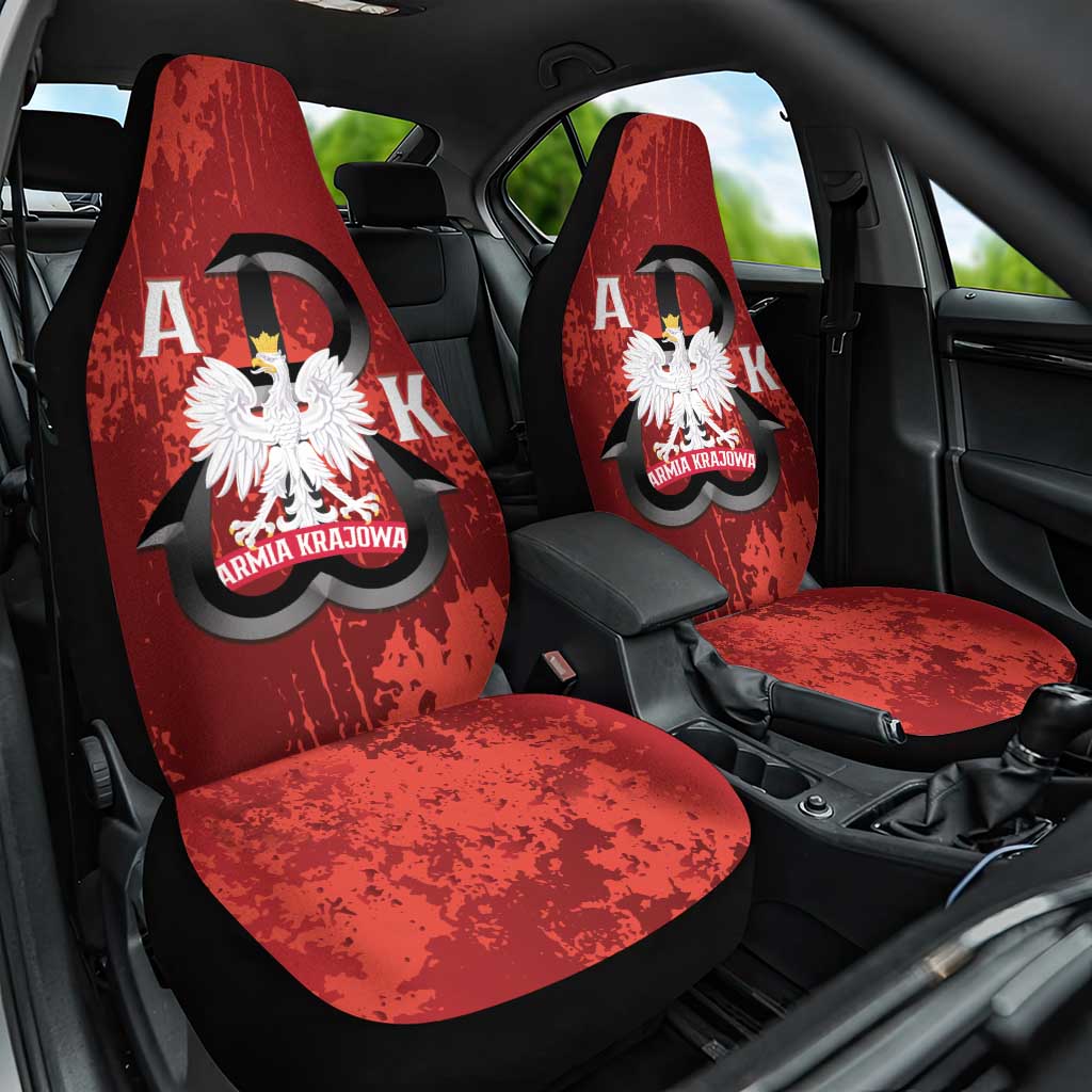 Home Army Poland Car Seat Cover Armia Krajowa Kotwica Grunge Style
