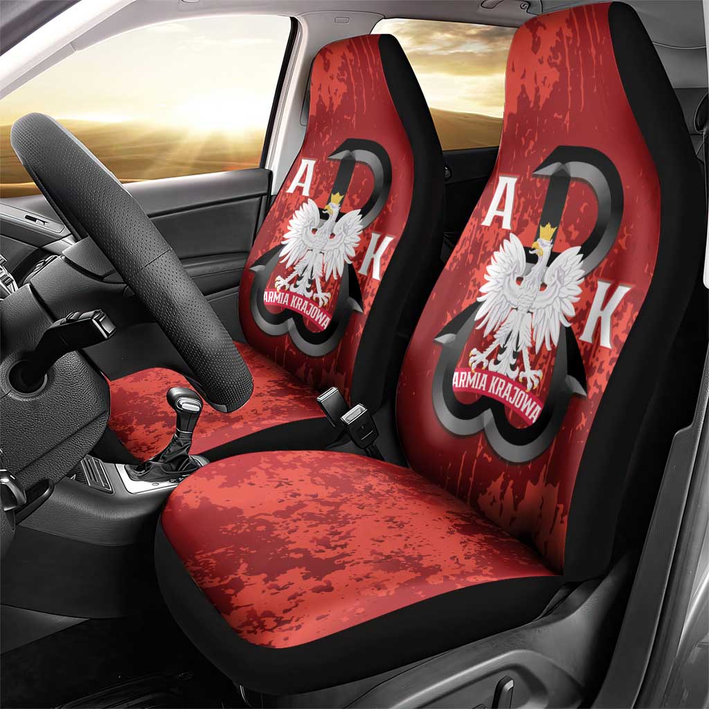 Home Army Poland Car Seat Cover Armia Krajowa Kotwica Grunge Style