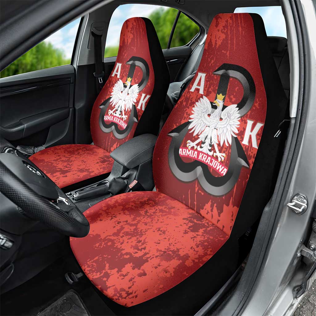 Home Army Poland Car Seat Cover Armia Krajowa Kotwica Grunge Style