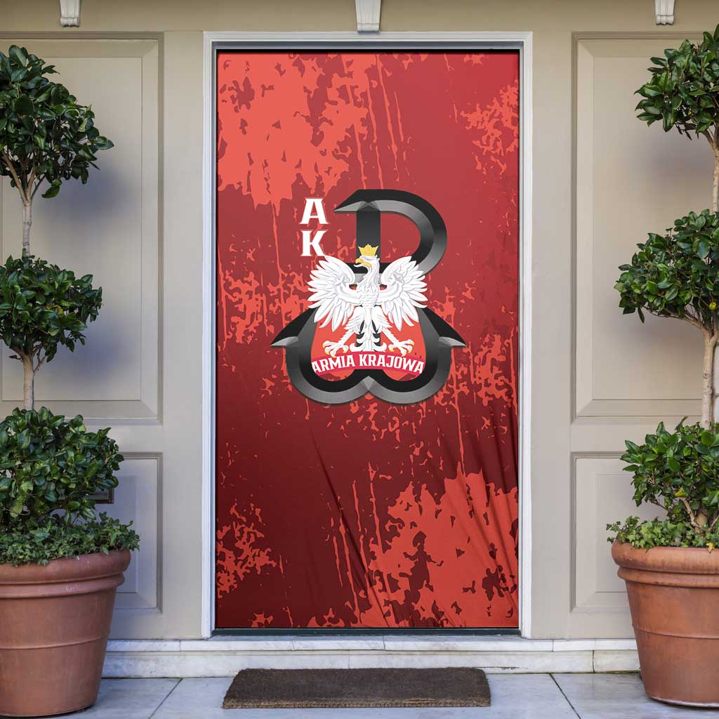Home Army Poland Door Cover Armia Krajowa Kotwica Grunge Style