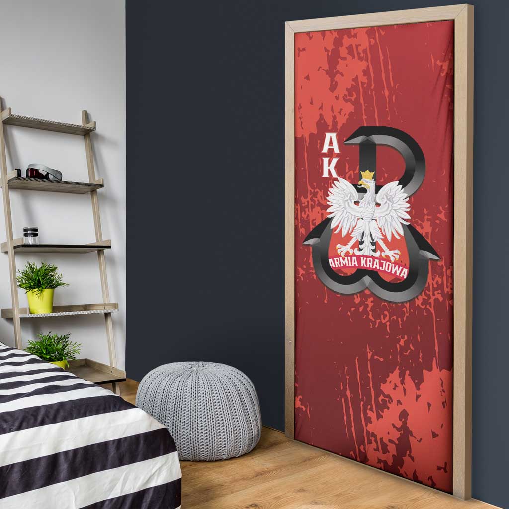 Home Army Poland Door Cover Armia Krajowa Kotwica Grunge Style