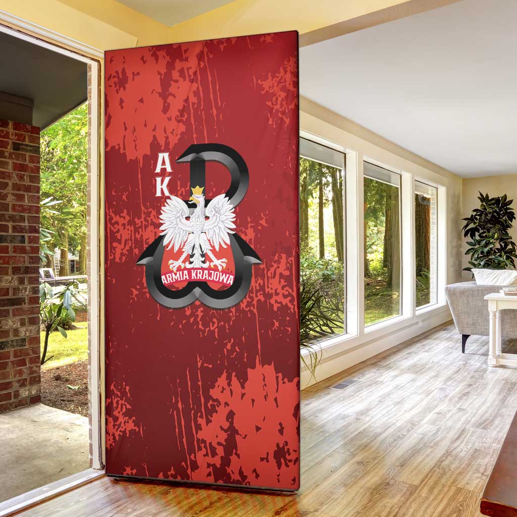 Home Army Poland Door Cover Armia Krajowa Kotwica Grunge Style