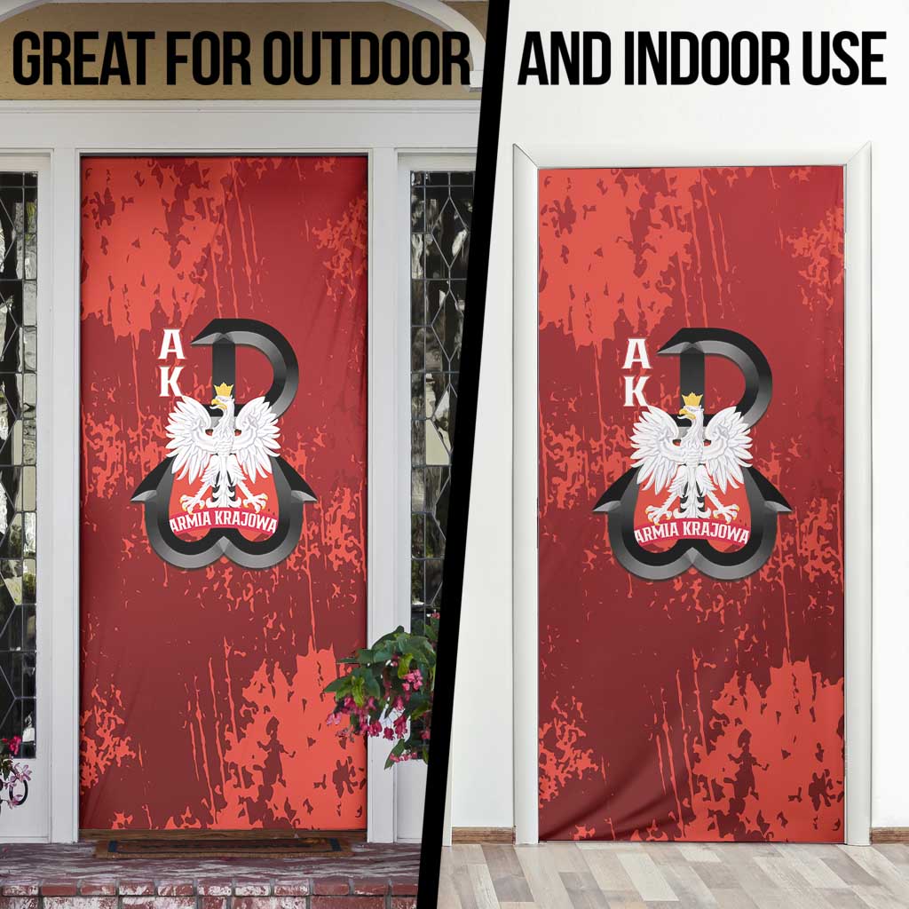 Home Army Poland Door Cover Armia Krajowa Kotwica Grunge Style