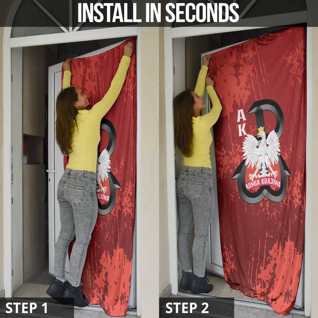 Home Army Poland Door Cover Armia Krajowa Kotwica Grunge Style