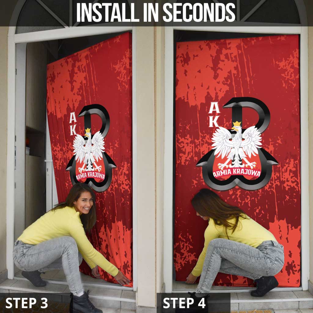 Home Army Poland Door Cover Armia Krajowa Kotwica Grunge Style