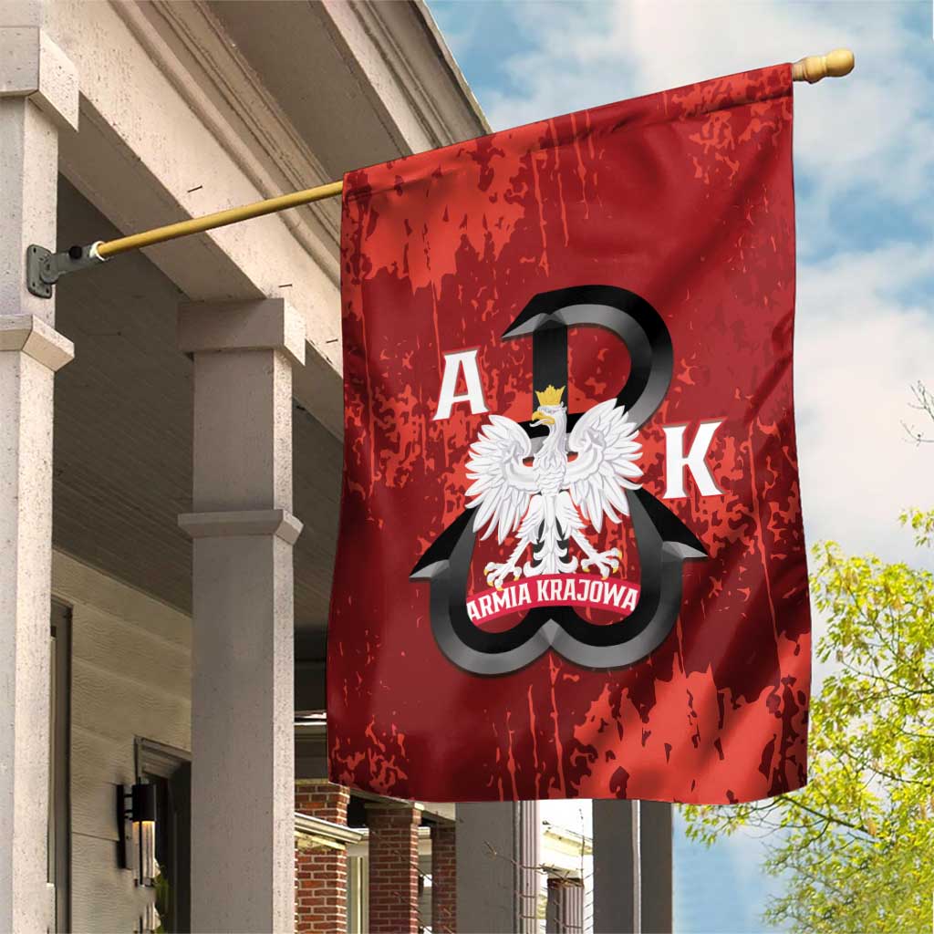 Home Army Poland Garden Flag Armia Krajowa Kotwica Grunge Style