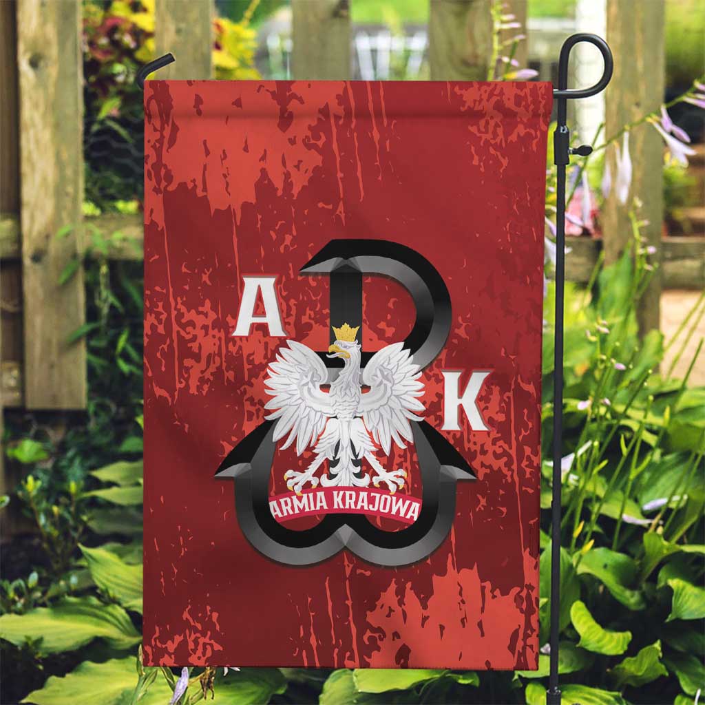 Home Army Poland Garden Flag Armia Krajowa Kotwica Grunge Style