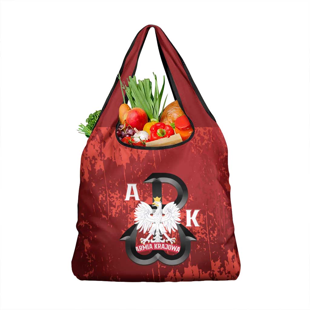 Home Army Poland Grocery Bag Armia Krajowa Kotwica Grunge Style