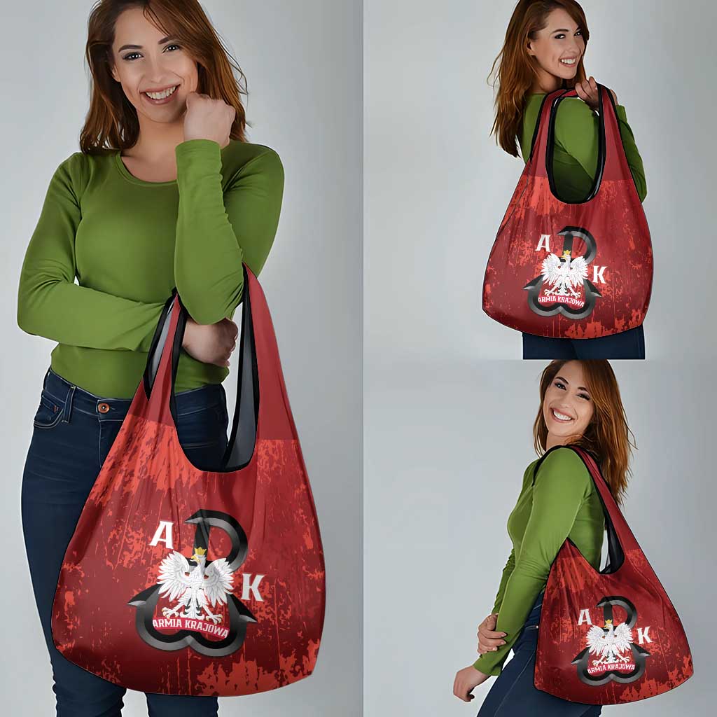Home Army Poland Grocery Bag Armia Krajowa Kotwica Grunge Style