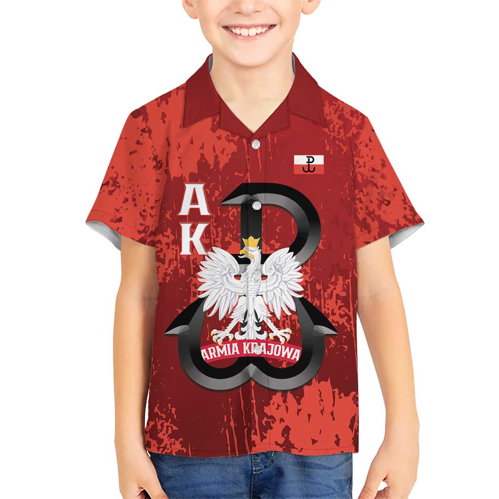 Home Army Poland Hawaiian Shirt Armia Krajowa Kotwica Grunge Style