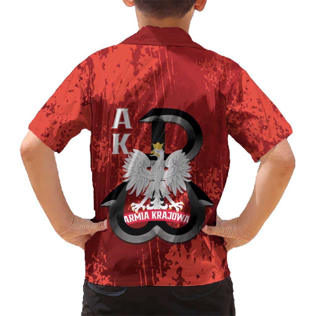 Home Army Poland Hawaiian Shirt Armia Krajowa Kotwica Grunge Style