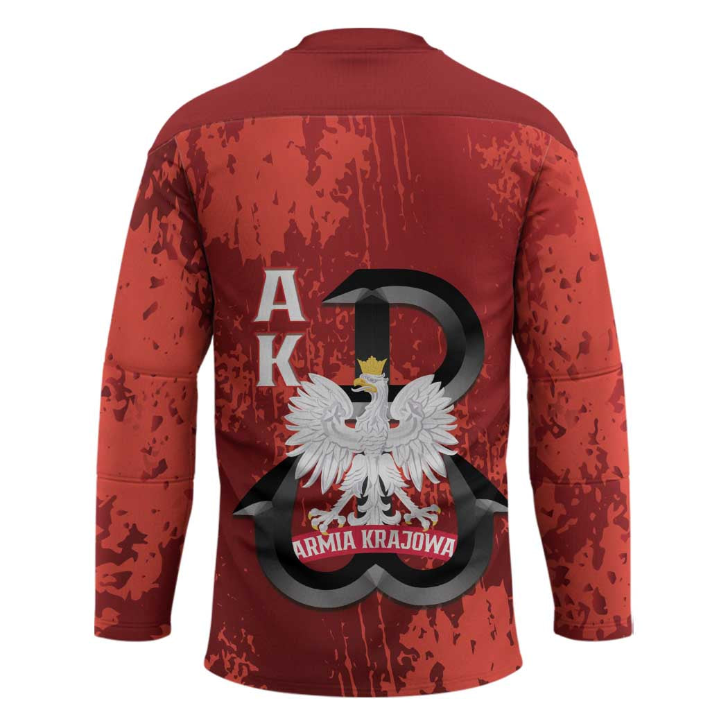 Home Army Poland Hockey Jersey Armia Krajowa Kotwica Grunge Style