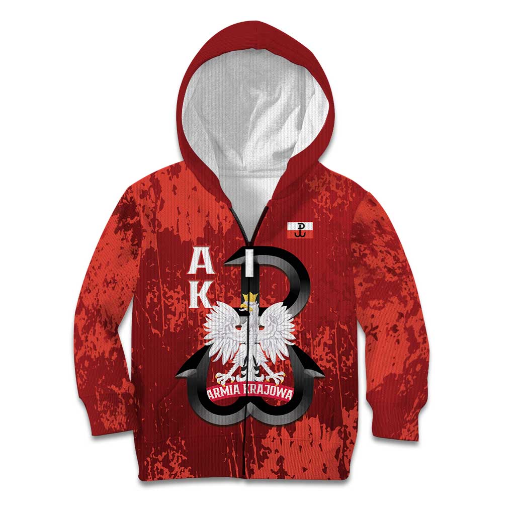Home Army Poland Kid Hoodie Armia Krajowa Kotwica Grunge Style