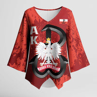 Home Army Poland Kimono Sleeve Blouse Armia Krajowa Kotwica Grunge Style