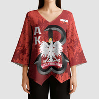 Home Army Poland Kimono Sleeve Blouse Armia Krajowa Kotwica Grunge Style