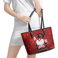 Home Army Poland Leather Tote Bag Armia Krajowa Kotwica Grunge Style