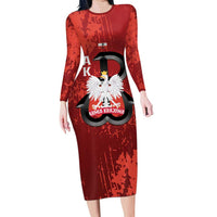 Home Army Poland Long Sleeve Bodycon Dress Armia Krajowa Kotwica Grunge Style