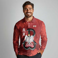 Home Army Poland Long Sleeve Polo Shirt Armia Krajowa Kotwica Grunge Style
