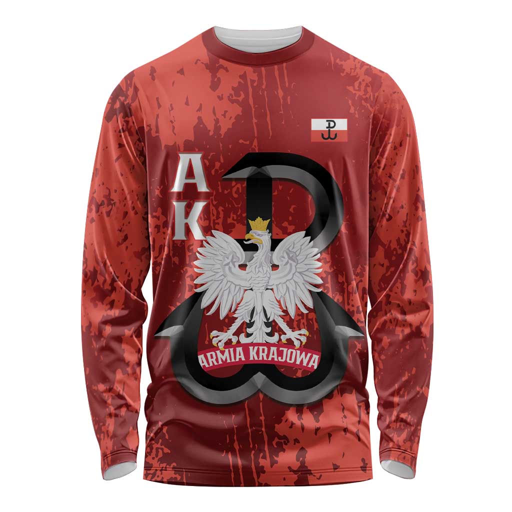 Home Army Poland Long Sleeve Shirt Armia Krajowa Kotwica Grunge Style