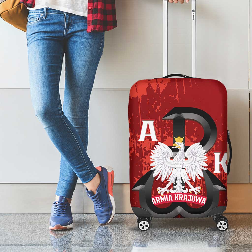 Home Army Poland Luggage Cover Armia Krajowa Kotwica Grunge Style
