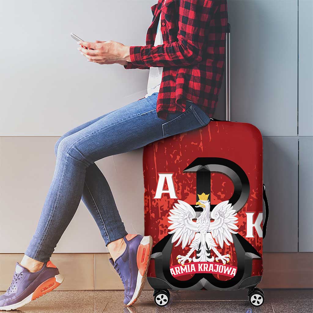 Home Army Poland Luggage Cover Armia Krajowa Kotwica Grunge Style