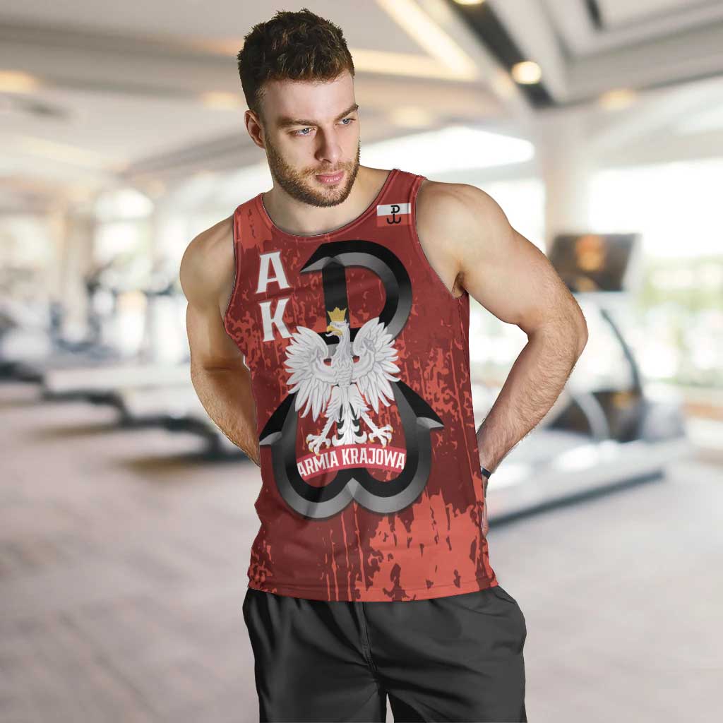 Home Army Poland Men Tank Top Armia Krajowa Kotwica Grunge Style