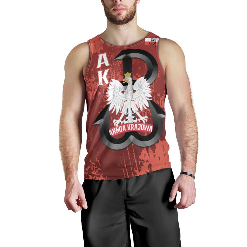 Home Army Poland Men Tank Top Armia Krajowa Kotwica Grunge Style