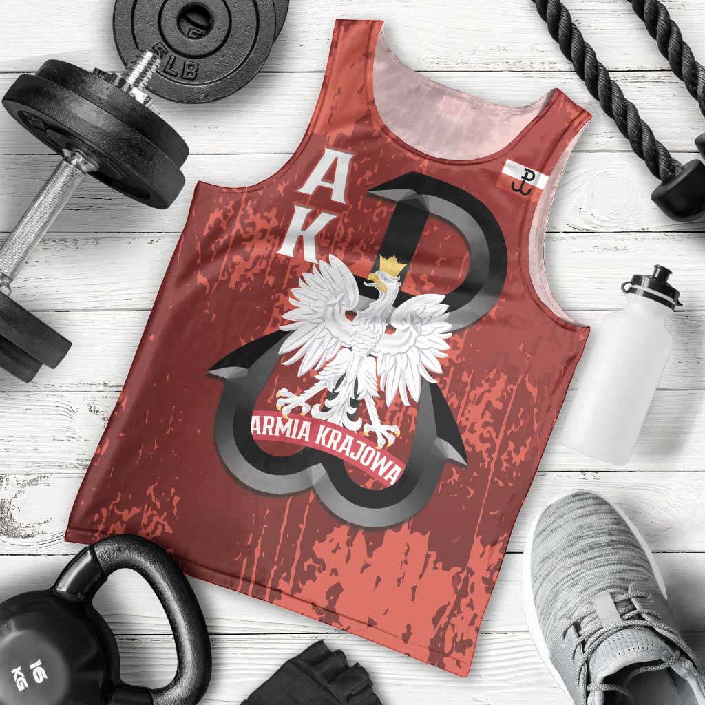 Home Army Poland Men Tank Top Armia Krajowa Kotwica Grunge Style
