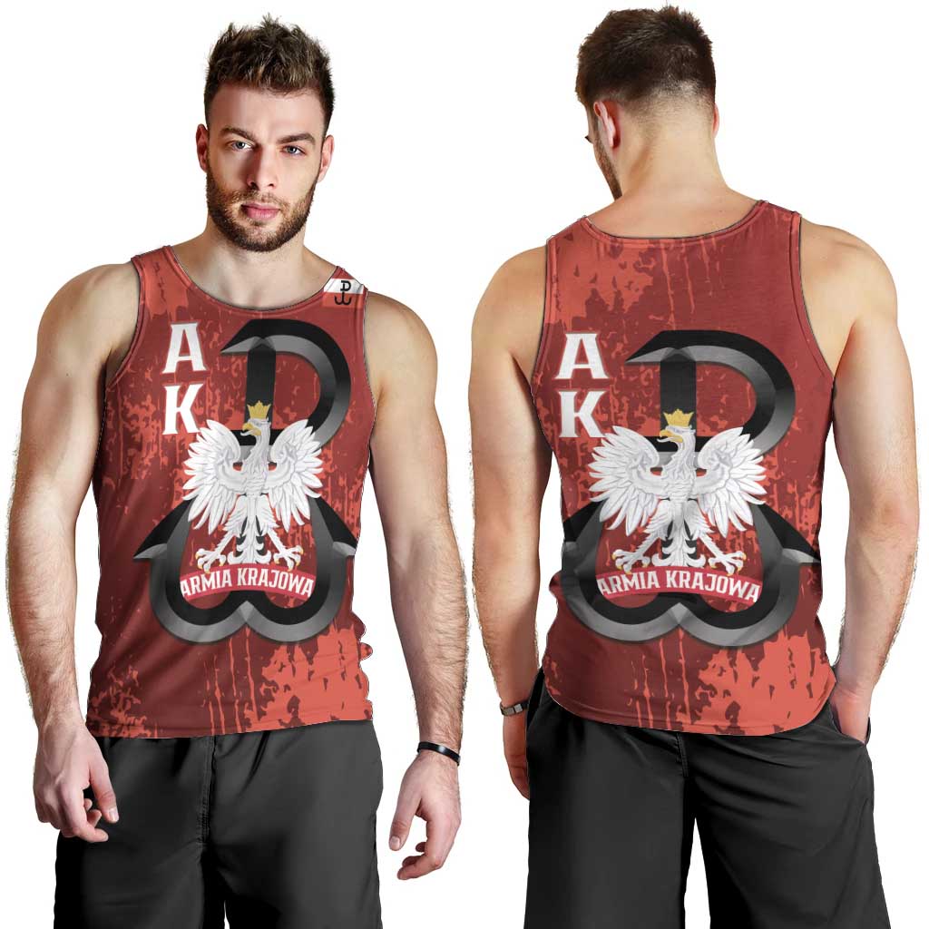 Home Army Poland Men Tank Top Armia Krajowa Kotwica Grunge Style