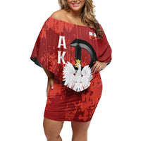 Home Army Poland Off Shoulder Short Dress Armia Krajowa Kotwica Grunge Style