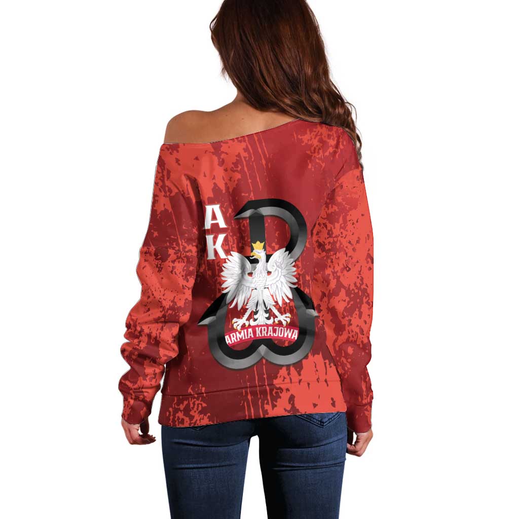 Home Army Poland Off Shoulder Sweater Armia Krajowa Kotwica Grunge Style