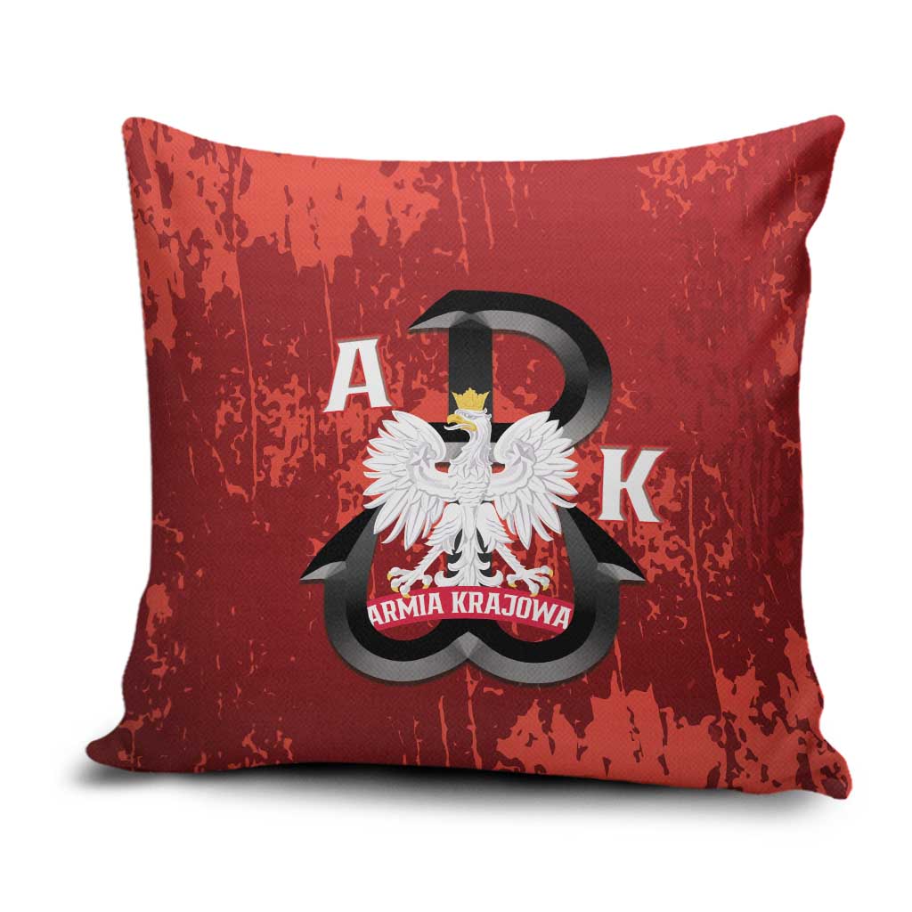 Home Army Poland Pillow Cover Armia Krajowa Kotwica Grunge Style
