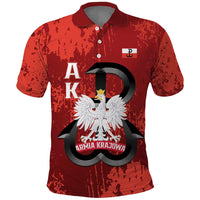 Home Army Poland Polo Shirt Armia Krajowa Kotwica Grunge Style