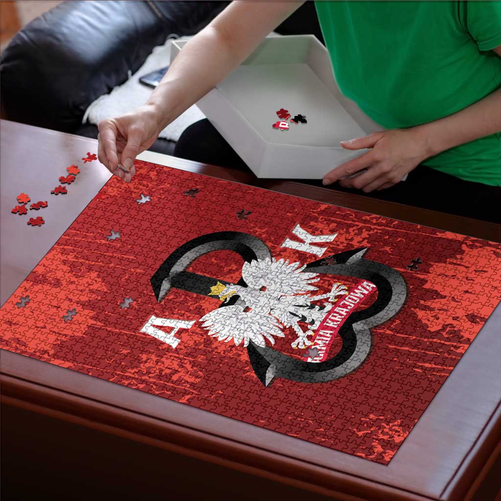 Home Army Poland Puzzle Armia Krajowa Kotwica Grunge Style