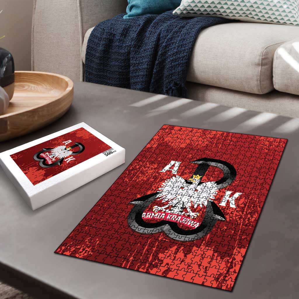 Home Army Poland Puzzle Armia Krajowa Kotwica Grunge Style