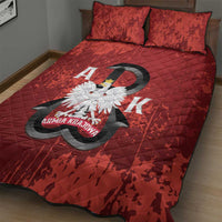 Home Army Poland Quilt Bed Set Armia Krajowa Kotwica Grunge Style