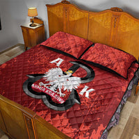 Home Army Poland Quilt Bed Set Armia Krajowa Kotwica Grunge Style