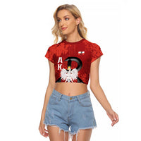 Home Army Poland Raglan Cropped T Shirt Armia Krajowa Kotwica Grunge Style