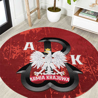 Home Army Poland Round Carpet Armia Krajowa Kotwica Grunge Style
