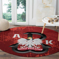 Home Army Poland Round Carpet Armia Krajowa Kotwica Grunge Style