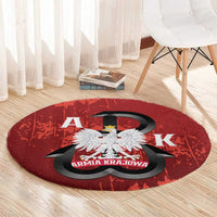 Home Army Poland Round Carpet Armia Krajowa Kotwica Grunge Style