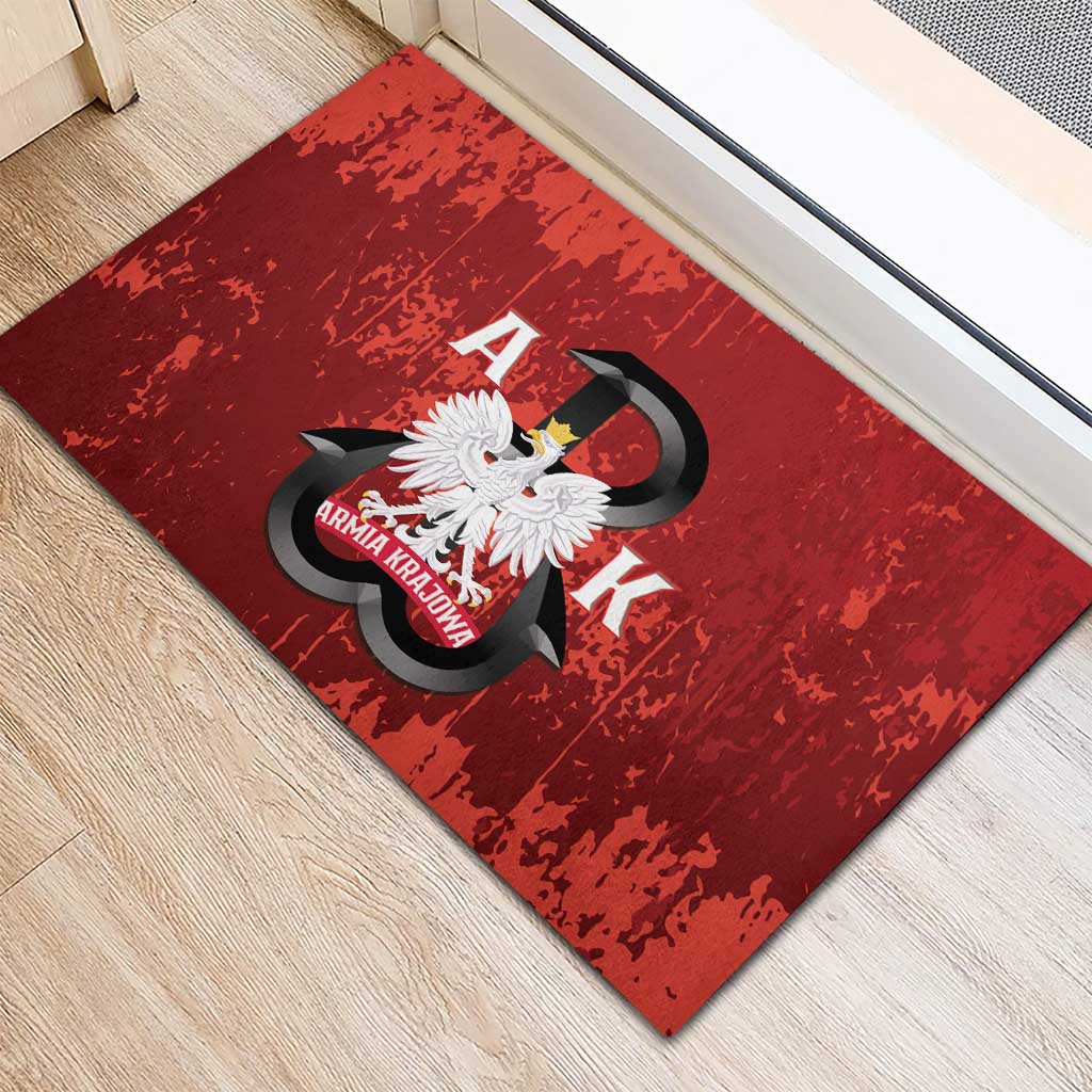Home Army Poland Rubber Doormat Armia Krajowa Kotwica Grunge Style