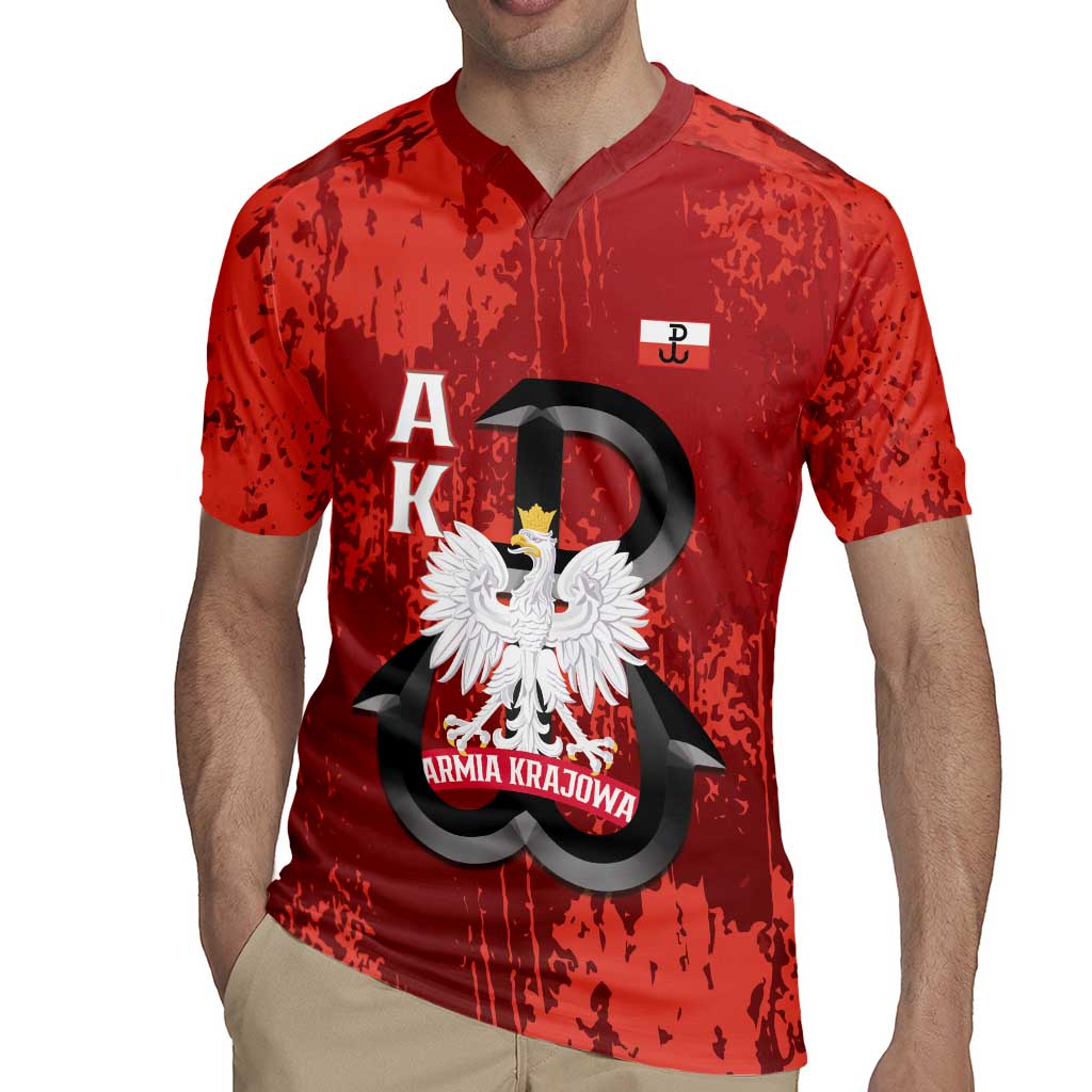 Home Army Poland Rugby Jersey Armia Krajowa Kotwica Grunge Style