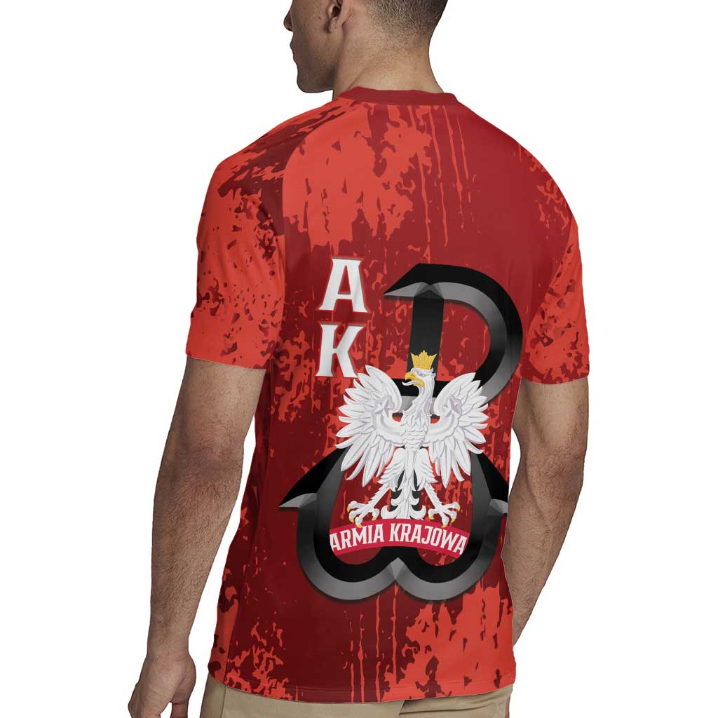 Home Army Poland Rugby Jersey Armia Krajowa Kotwica Grunge Style